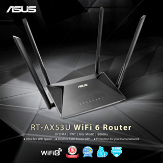 🛡️ASUS ROUTER RT-AX53U AX1800 เราเตอร์ Dual-band WiFi 6 ที่ให้คุณเชื่อมต่อได้หลายวิธีและป้องกันภัยคุกคามจากอินเทอร์เน็ต