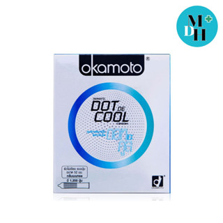 Okamoto Dot de Cool โอกาโมโต ดอท เดอ คูล ถุงยางอนามัย ถุงยาง แบบเย็น ชะลอการหลั่ง มีปุ่ม 1 กล่อง บรรจุ 2 ชิ้น 21118