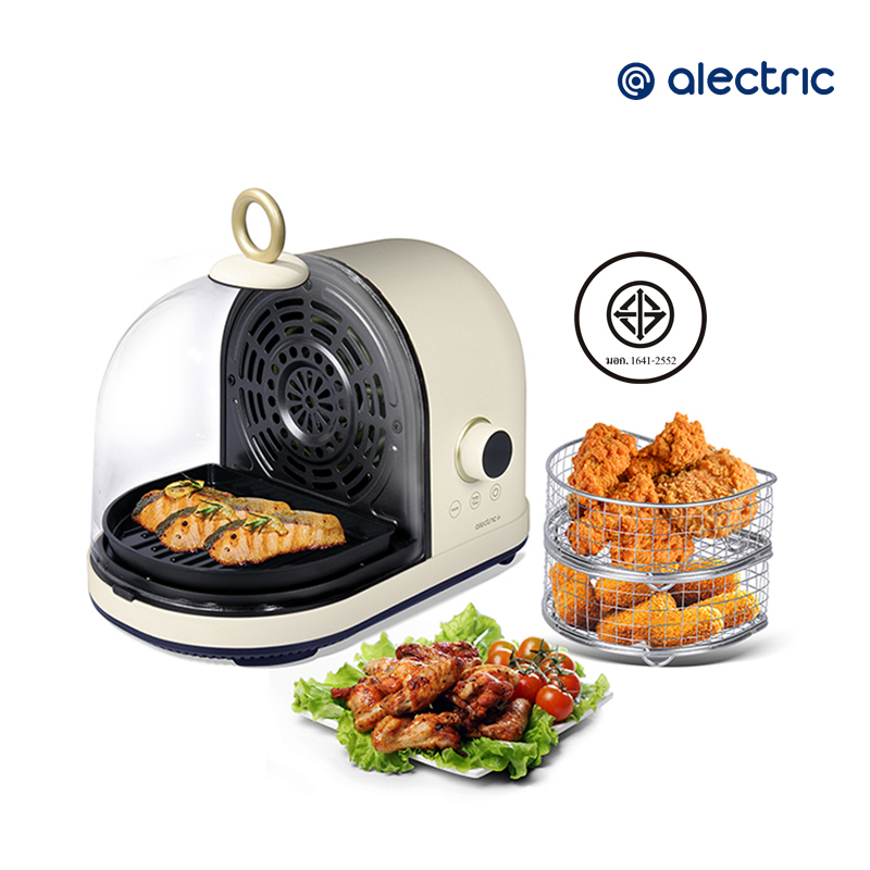 Alectric Capsule 2 in 1 ความจุ 2 ลิตร หม้อทอดพร้อมเตาย่าง ไร้น้ำมัน รุ่น A-SM3 - รับประกัน 3 ปี