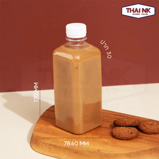 (ถูกที่สุด!) ขวดพลาสติก ขวดน้ำ ขวด PET ทรงเหลี่ยมเรียบเตี้ย 500cc ปาก30 (1 แพ็ค มี 150 ใบ พร้อมฝา)