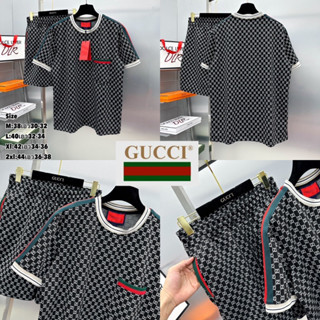 ชุดเซท พิมพ์ลาย Gucci💚❤️💚 เสื้อยืด + กางเกงขาสั้น 🩳 Hiend 1:1 | พร้อมส่งจากไทย | ร้านค้าจัดส่งไ