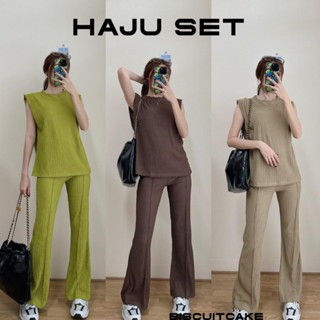 เซ็ทเสื้อแขนกุด กางเกงขาม้า (HAJU SET)