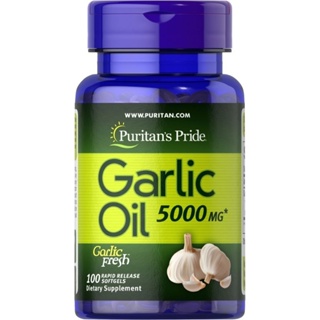 น้ำมันกระเทียม​ รุ่นเข้มข้น​สุด Puritans Pride Garlic Oil 5000 mg 100 Softgels