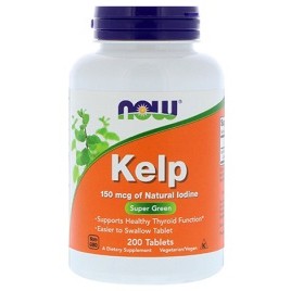 ไอโอดีน จากเคลป์สาหร่ายสีน้ำตาล NOW Foods, Kelp, 150 mcg, 200 Tablets