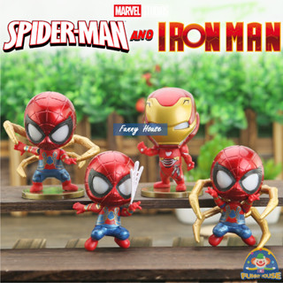 โมเดล สไปเดอร์เเมน x ไอรอนเเมน SPIDERMAN x IRONMAN ชุด 4 ตัว มีฐาน ขนาด 10-11 Cm ราคาถูก งานจีน