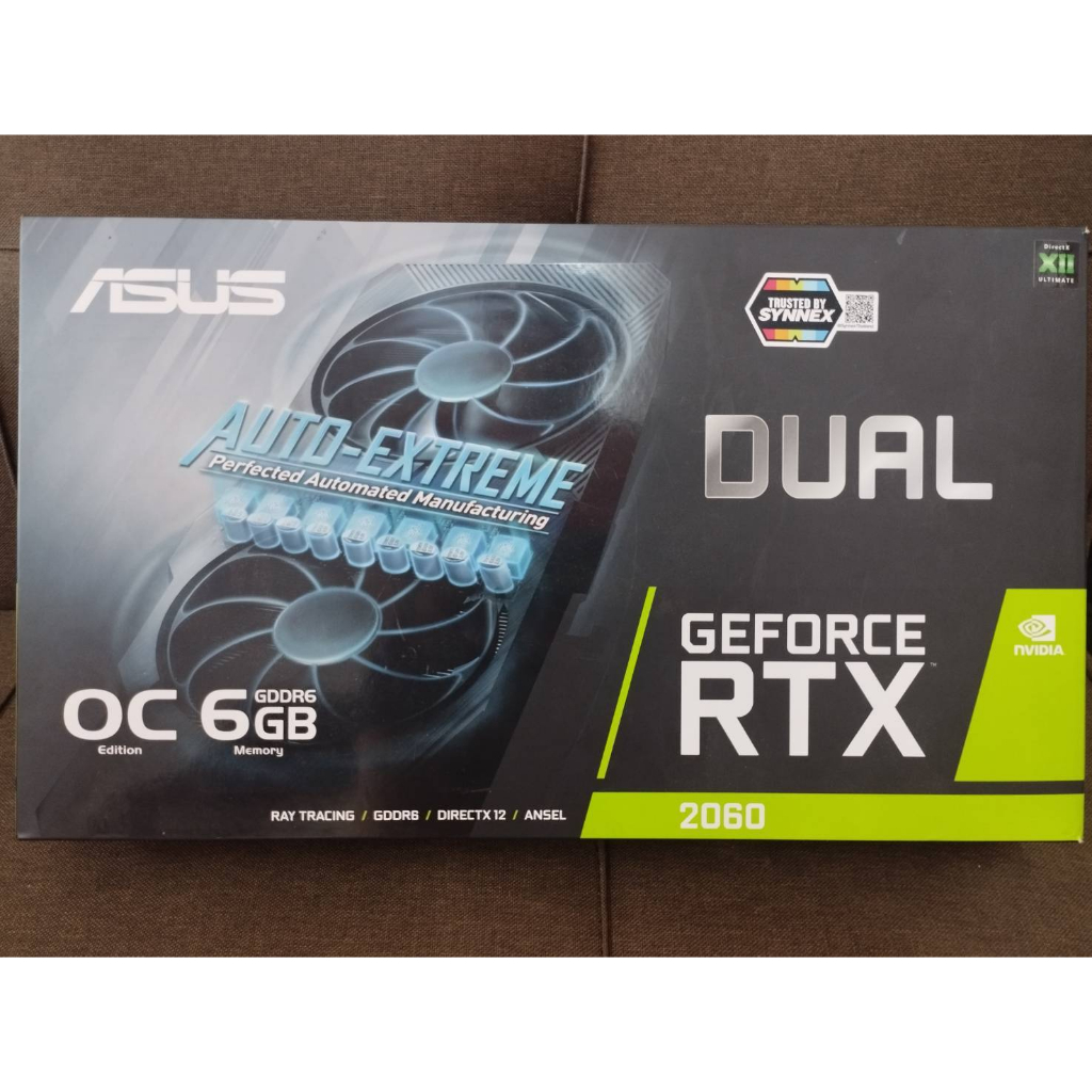 RTX 2060 6 GB ASUS ซื้อมามือหนึ่ง ร้าน ADVICE ถอดเก็บ ใช้น้อยมาก ประกันเหลือ