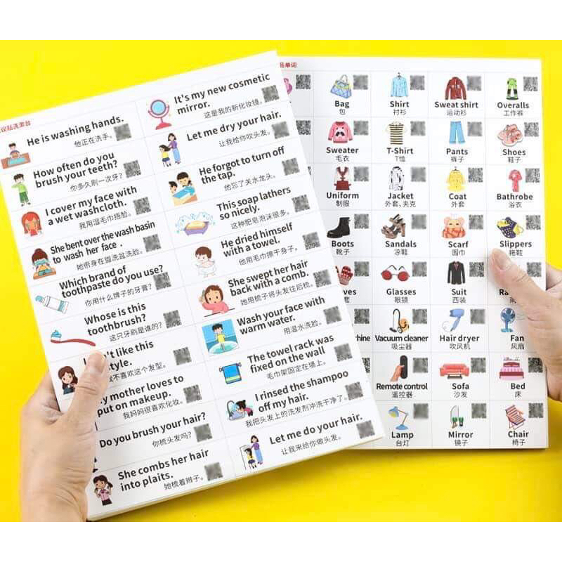 [ALL]ส่งไว❗️สติ๊กเกอร์คำศัพท์ ประโยค อังกฤษ-จีน  เพื่อการเรียนรู้ กันน้ำ ลอกออกไม่ทิ้งคราบ