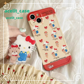 ❤️ส่งของขวัญ❤️ เคสไอโฟน 11 12 13 14 Pro Max HelloKitty ความนิยม การ์ตูน ฤดูร้อน ระดับสูง Case for iPhone สไตล์วรรณศิลป์