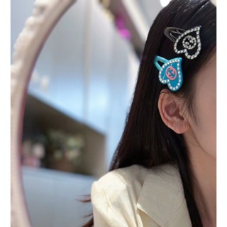 Gucci INTERLOCKING G HEART HAIR CLIP 2023 [สีดำ/น้ำตาลพร้อมส่ง]​