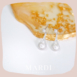 Mardi Jewelry ต่างหูมุกเงินแท้ 925 Paris Pearl Earrings