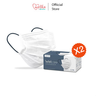 Welcare mask หน้ากากอนามัยผู้ใหญ่ Level 2 แบบกล่องบรรจุ 50 ชิ้น 2 กล่อง