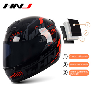 แหล่งขายและราคาHNJ หมวกกันน๊อค เต็มใบ Motorcycle Helmets Full Face Electric Couple Road Safetyอาจถูกใจคุณ