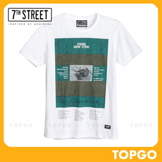 7th Street เสื้อยืด แนวสตรีท รุ่น Paris NY (ขาว) NPN001 ลิขสิทธิ์แท้