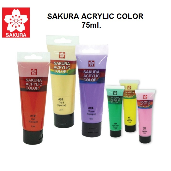 สีอะคริลิค sakura (ซากุระ) Sakura Acrylic Color 75ml.