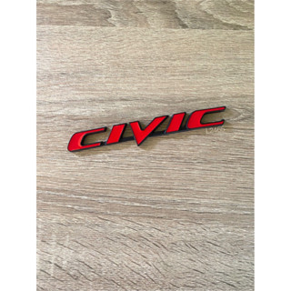 โลโก้ CIVIC FD ขนาด15.5cm.x2.5cm. สีแดงขอบดำ