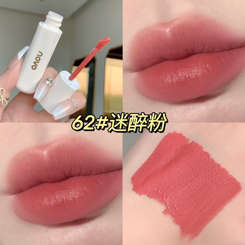 5913 (ใหม่/แท้)  NOVO ลิปจุ่ม ลิปเนื้อกำมะหยี่ ลิปเวลเวท ครีมมี่ เนื้อนุ่มละมุนปาก สีชัด ติดทน  Lip Glaze - รูปที่ 3
