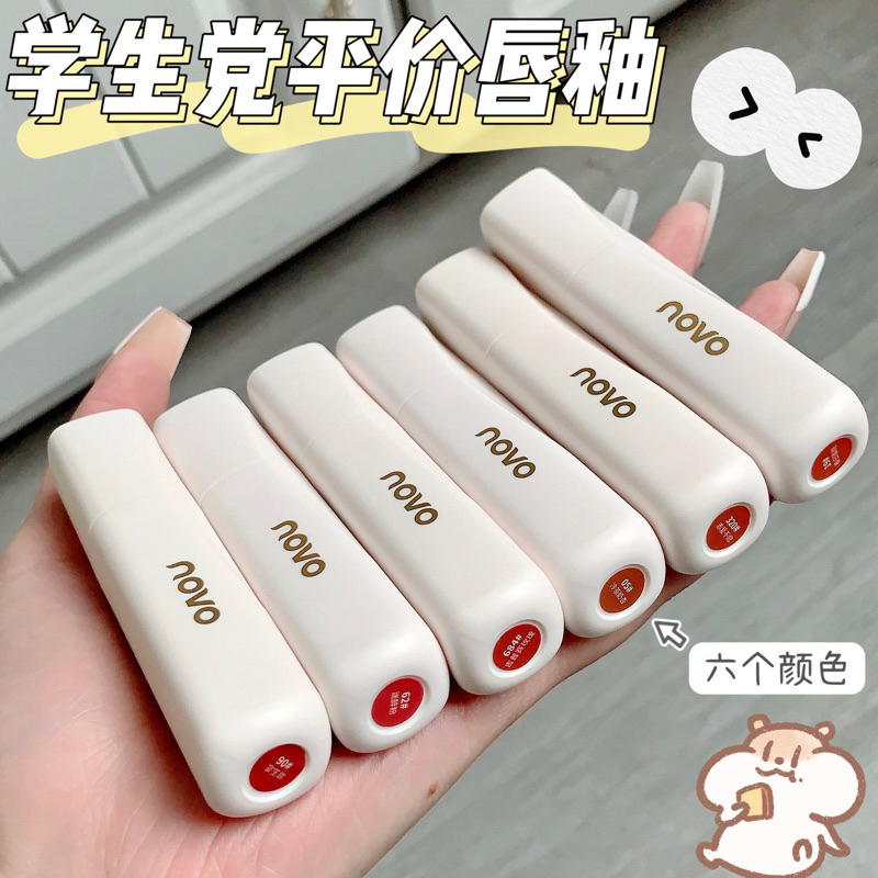 5913 (ใหม่/แท้)  NOVO ลิปจุ่ม ลิปเนื้อกำมะหยี่ ลิปเวลเวท ครีมมี่ เนื้อนุ่มละมุนปาก สีชัด ติดทน  Lip Glaze - รูปที่ 6