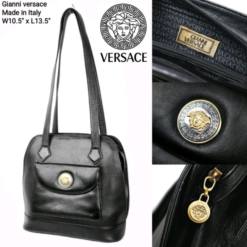 กระเป๋าหนังเวอร์ซาเช่​🎉gianni versace​ leather bag🎉✅ส่งฟรี✅