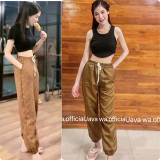 🔥🔥Java wa shop🔥🔥1 กางเกงขาจั้ม เซเลปใส่เยอะมาก เอวสม็อก‼️ผ้าลูกฟูก ‼️🌈 🥰 กางเกงGG