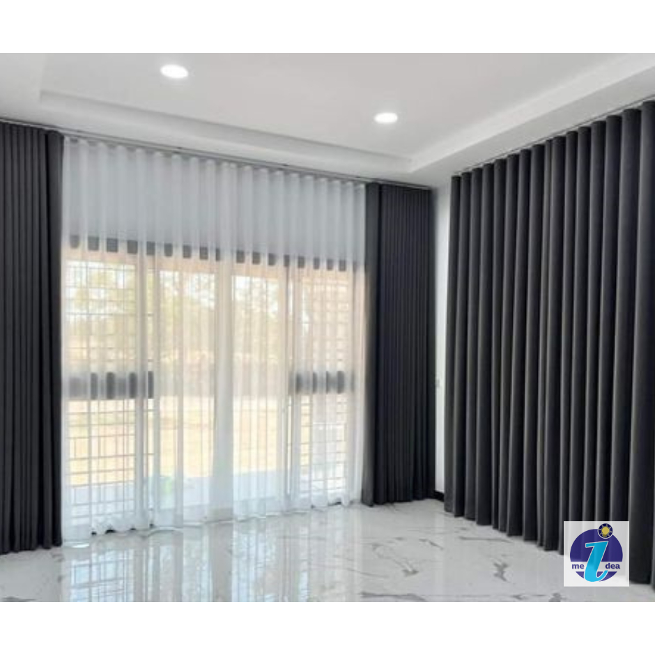 แนะนำ ผ้าม่าน ผ้าม่านกั้นห้องสีเทาเจาะตาไก่สำเร็จรูปเนื้อผ้าหนากันแสงUV 95-100% ราคาพิเศษ มีเก็บเงินปลายทาง