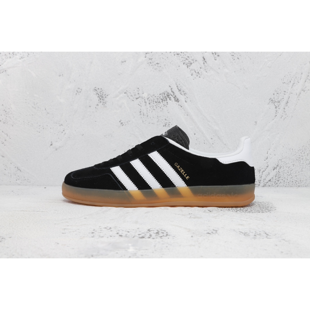 Adidas Originals Gazelle 85 ขาวดำ ลื่นสไตล์วินเทจแฟชั่นต่ำด้านบนกีฬารองเท้าลำลองแท้100%ผู้ชายผู้หญิง