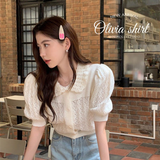 🎟️ ลด 45.- ใส่โค้ด INNISEP 🫧 (พร้อมส่ง🍂) innimolly.studio♡เสื้อไหมพรมแขนสั้น olivia shirt #IM659ꔛ