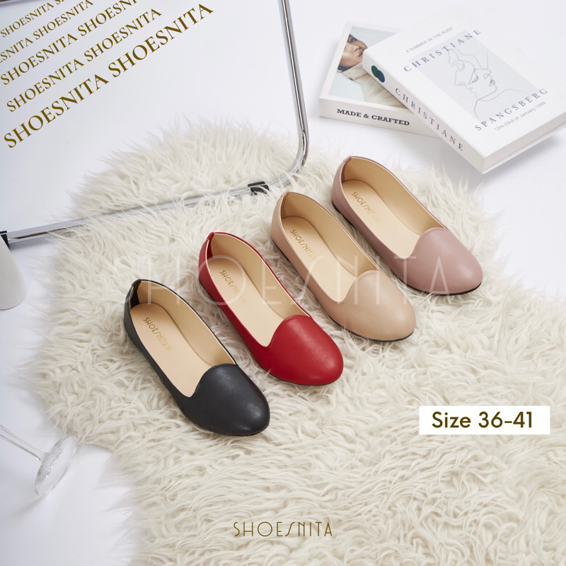 🌶️ NEW🌶️ รองเท้าคัชชู ส้นเตี้ย ส้นแบน  ใส่สบายเท้า SHOESNITA  NT_04