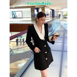 Charissa เดรสสูท 4 ดุมปกขาวปังๆ (มีถึง XL)🖤