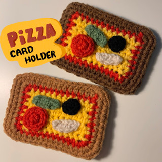 pizza card holder🍕🧶 กระเป๋าใส่บัตรลายพิซซ่าไหมพรม