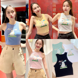 🌼mayylody🌼 เสื้อกล้าม ลายน้องแมว น่ารัก สกรีนสุดฮิต 🍃☀️🌈🌸 กล้าม ครอปท็อป ครอป