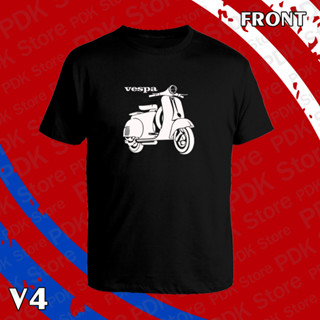 เสื้อยืดคอกลม แขนสั้น Vespa logo สกรีน Flex pu  ขอบสวย คมชัด ผ้า cotton 100%