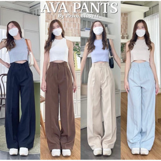 {ลด 125.- โค้ด: PRIMSEP} 🧸💖 AVA PANTS กางเกงขายาวเอวสูงทรงกระบอก ดีเทลตะขอเดียว