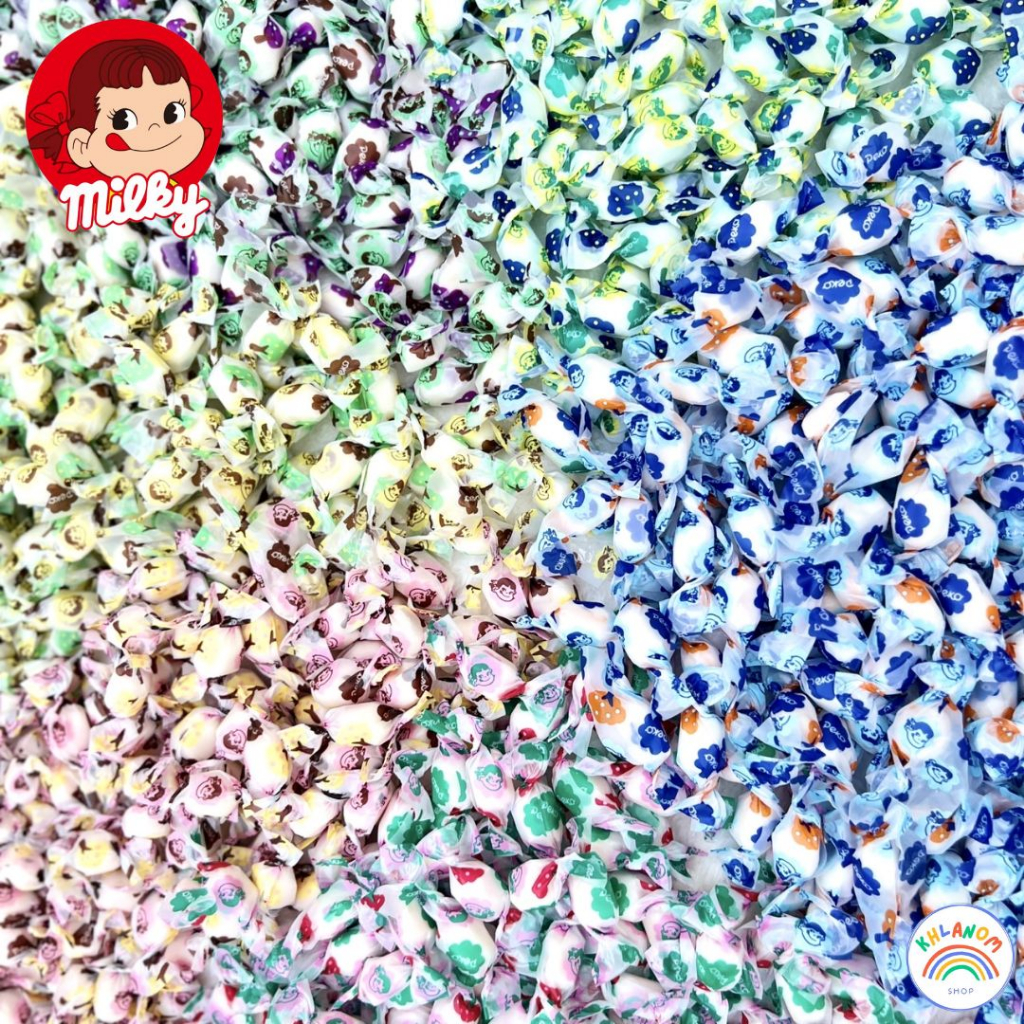 ลูกอมสุดฮิต ลูกอมนมฮอกไกโด (1 ชิ้น/ 1.8 กรัม) จำนวน 50-100 เม็ด Peko Mini Candy มีหลายสีให้เลือก ลูก