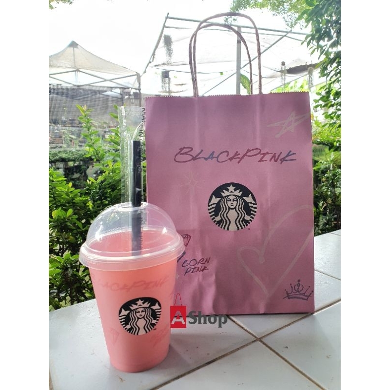 แก้ว Starbucks x BLACKPINK 💓 reuseable limited edition 💗🖤 2023