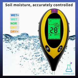 เครื่องวัดค่าดิน 4in1 pH ความชื้น อุณหภูมิ แสง จอดิจิตอล LCD Moisture Sunlight PH Soil Tester Meter Digital