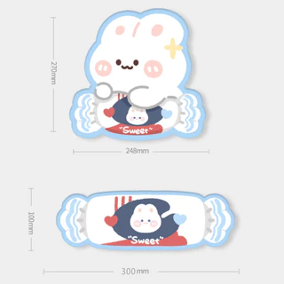 B.landd✨ แผ่นรองเมาส์ แผ่นรองคีย์บอร์ด ลายกระต่ายสีขาวน่ารักๆ