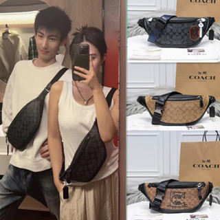 ของแท้ 💯%COACH กระเป๋าคาดเอวผู้ชาย Sports Chest Bag F78777 (ตัวเลือกหลายสี)