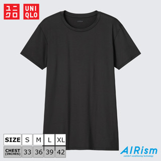 เสื้อยืดแขนสั้น Uniqlo AIRism - 09 Black