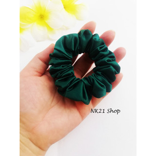 NK21 โดนัทรัดผม ไซส์มินิ หนังยางรัดผม สีเขียวเข้ม Mini Scrunchies,Scrunchies,Scrunchy,Hair accessories