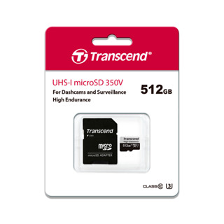 Transcend MicroSD Card 512GB :High Endurance : USD350V -รับประกัน 2 ปี-มีใบกำกับภาษี-TS512GUSD350V