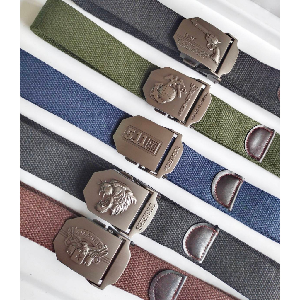 *คละลาย*เข็มขัดผู้สายผ้าไนล่อน แบบสีพื้นเรียบและลาย หัวเข็มขัดกันสนิท ผ้าหนาทนทานต่อการใช้งาน