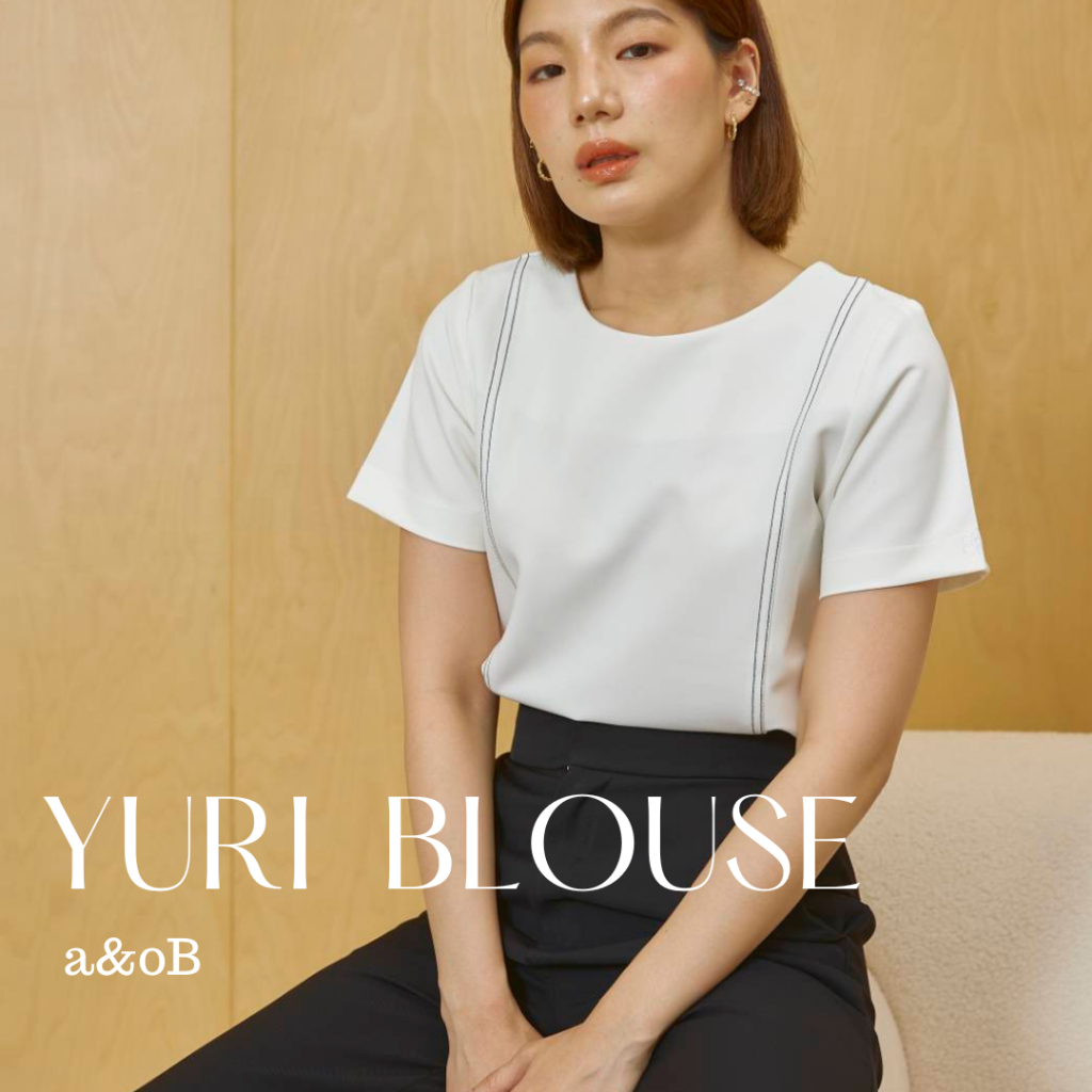 a&oB YURI BLOUSE (WHITE &BLACK)