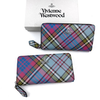 Vivienne Westwood long wallet zippy กระเป๋าสตางค์ ใบยาว ซิปรอป ของแท้ วิเวียน ผู้หญิง สีสวย