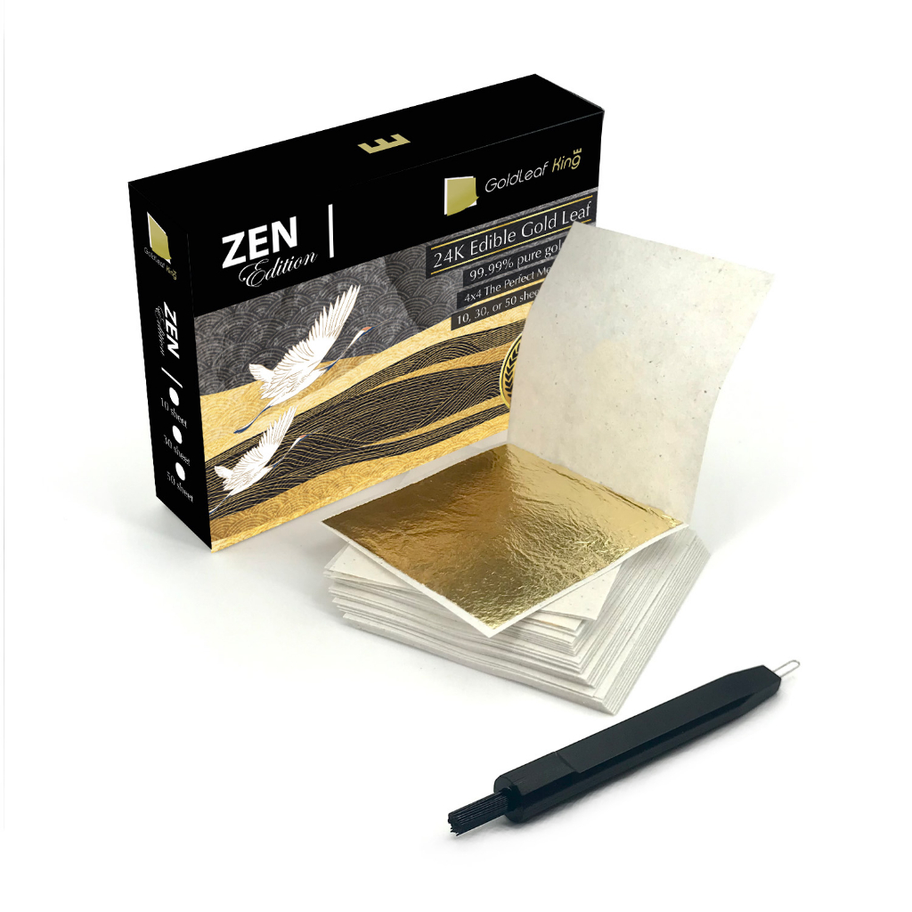✨ Zen Edition ทองคําเปลวแท้ 24K 100% 4x4ซม 10 30 50แผ่น ✨ แผ่นทองแท้ขนาดกลาง ✨ คัดทุกแผ่น ✨