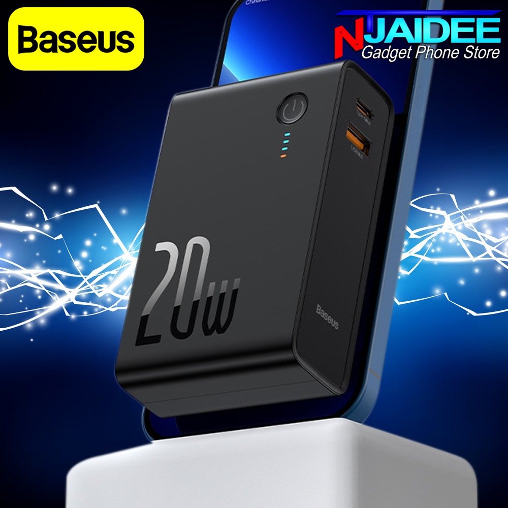 หัวชาร์จ Power Bank 10000 Mah 20W ⚡ Baseus Power Station 2 Port Type-C and USB Charger
