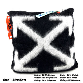 Off-White pillow black small mohair หมอน ออฟไวท์ แบรนด์เนม ของแท้ หมองอิง ตกแต่งห้อง