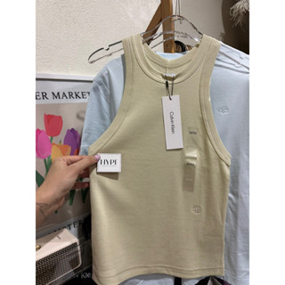 Heavy Rib Tank Top เสื้อกล้ามผ้าร่อง Calvin Klein (ของแท้🇺🇸) สีครีม-ผ้ายืด