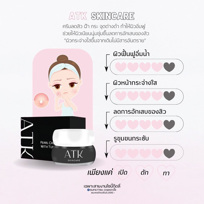 ครีมATK 2 กป. ลดสิวทุกชนิด