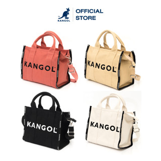 KANGOL Bag กระเป๋าถือ กระเป๋าผ้าสะพายข้าง ทรงสี่เหลี่ยมผืนผ้า สีขาว, ดำ, กากี 61551709