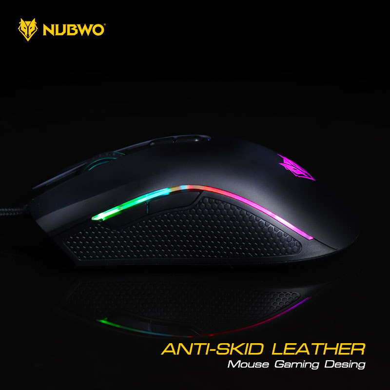   GAMING NUBWO NM-89M PLESIOS GAMING MACRO MOUSE เมาส์ มาโคร เมาส์เกมมิ่ง LED RUNNING LIGHT ไฟ RGB ปรับ DPI 6400 # 89